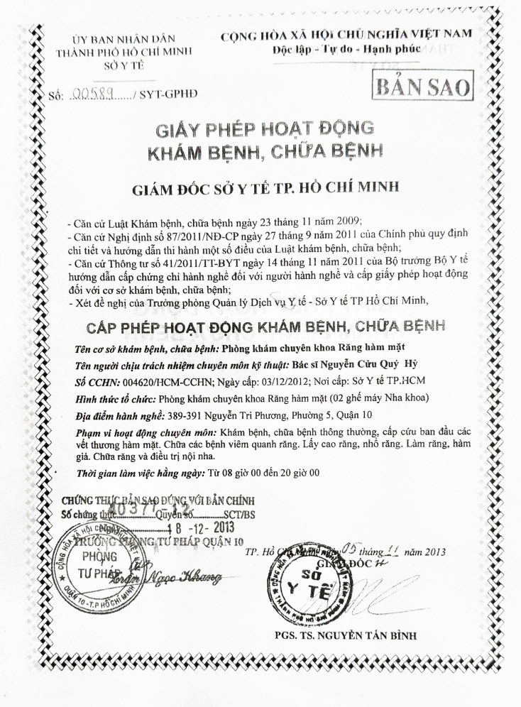 Giấy phép hoạt động